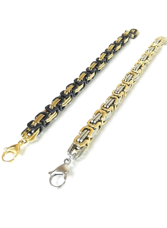 Byzantine Royal Duotone Bracelet Men 316L Stainless Steel 8MM