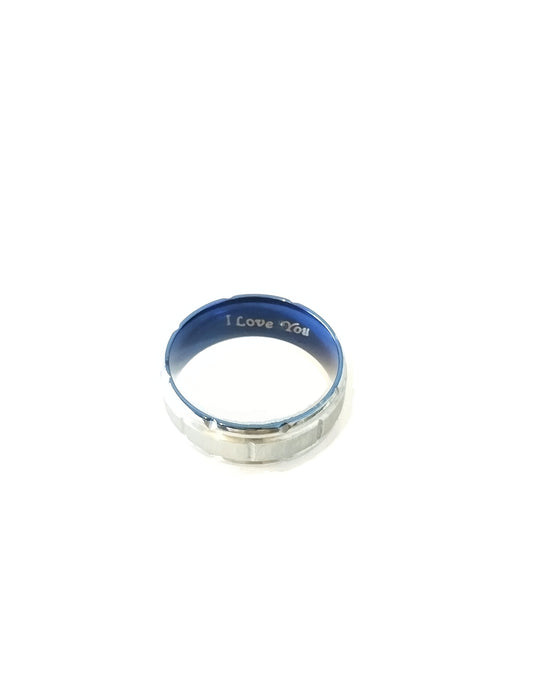 I LOVE YOU Blue&Silver Ring