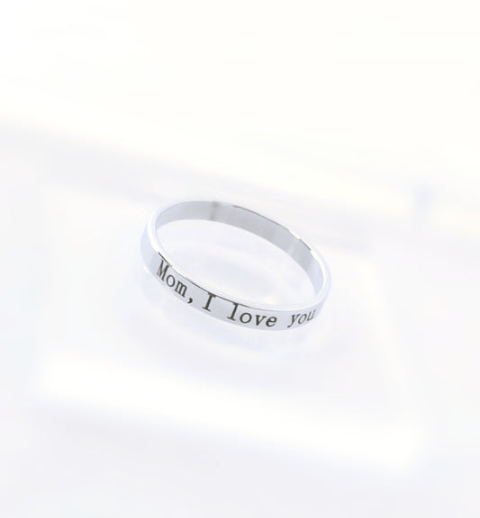 Mom I Love You Ring Silver