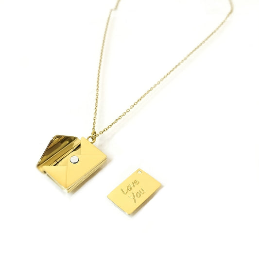 Love You Brief Necklace Gold