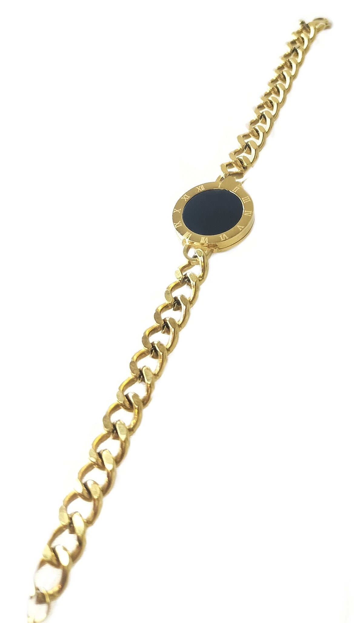 Roman Numberals 2 Sides Bracelet Gold