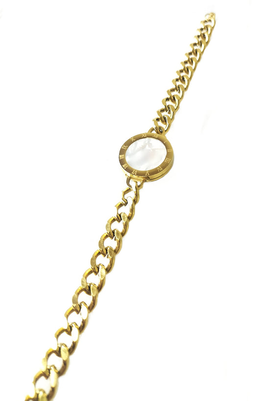 Roman Numberals 2 Sides Bracelet Gold