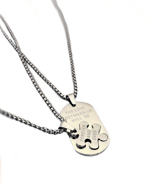 The Love Between us Necklace Silver