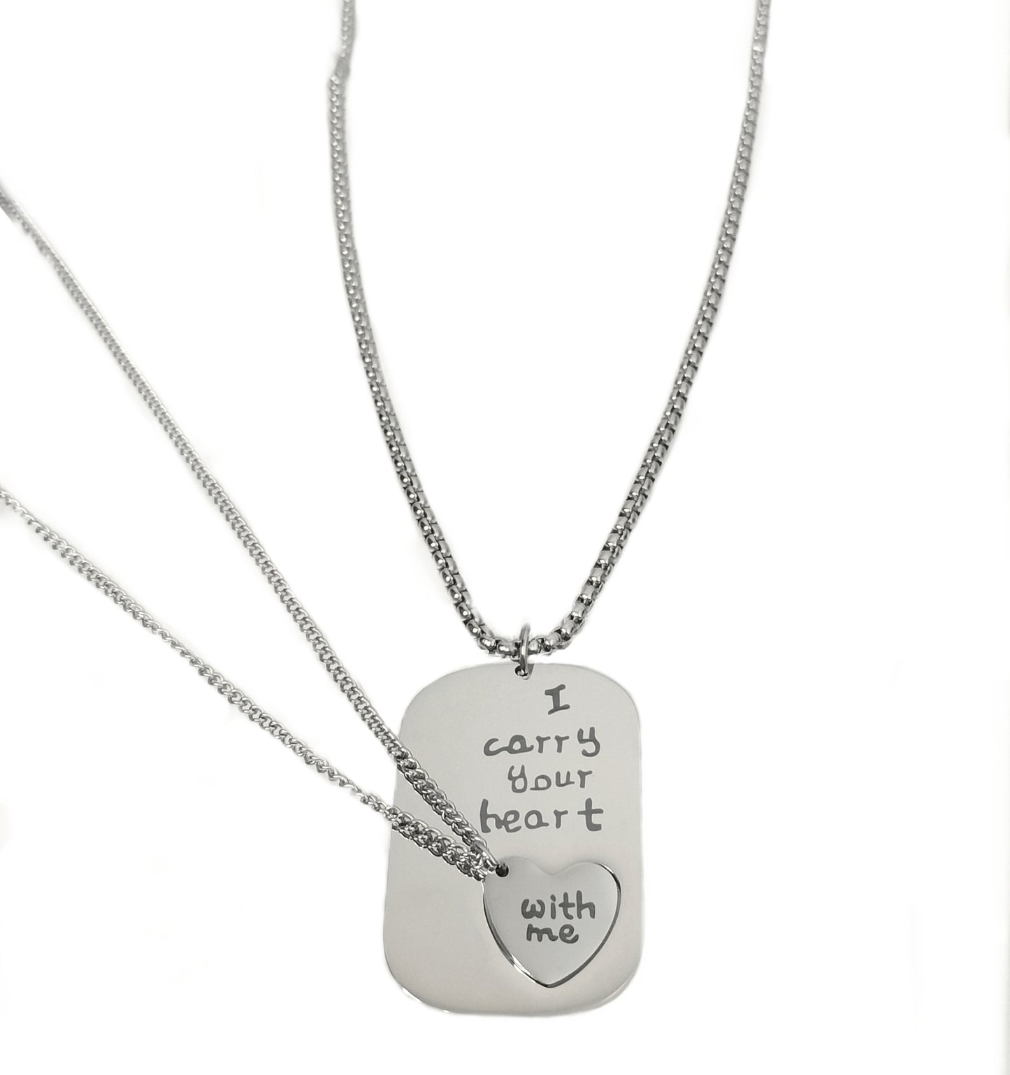 I Carry Your Heart With Me Necklace Silver
