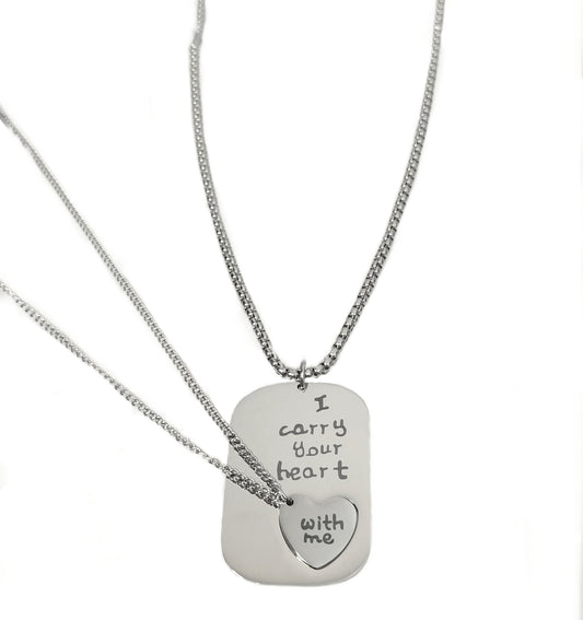 I Carry Your Heart With Me Necklace Silver