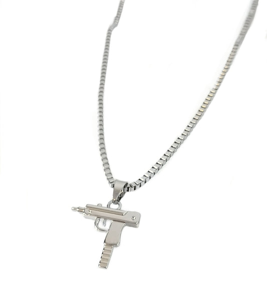 Gun Necklace Silver