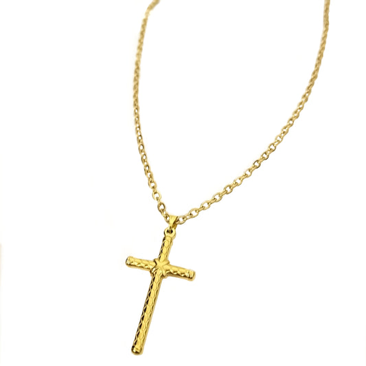 Cross Jesus Necklace Gold