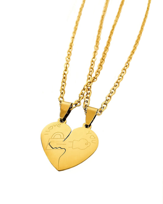 I Love You Necklace Gold