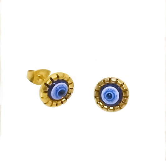 Protect Eye Studs Earrings Gold