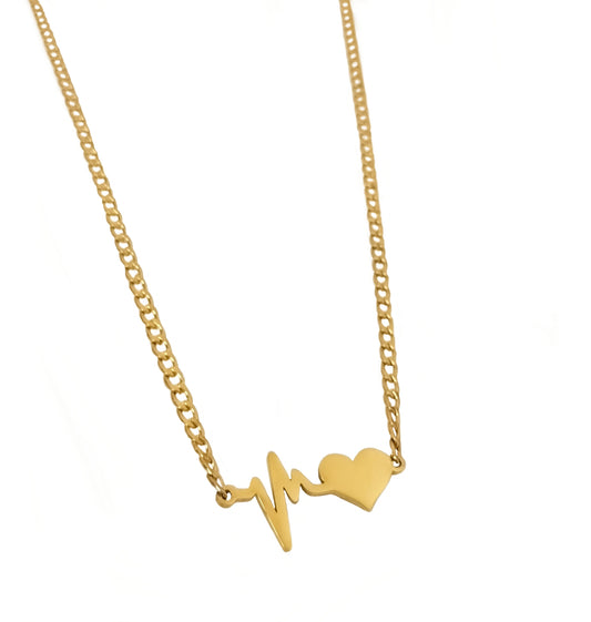 Heartbeat Necklace Gold