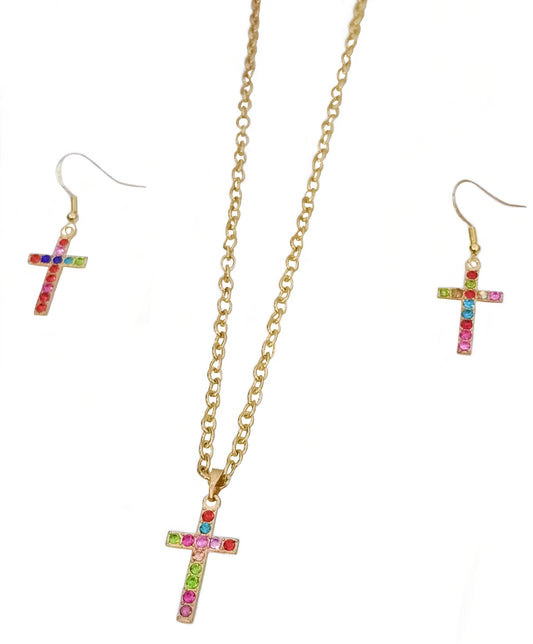 Jesus Cross Set Gold