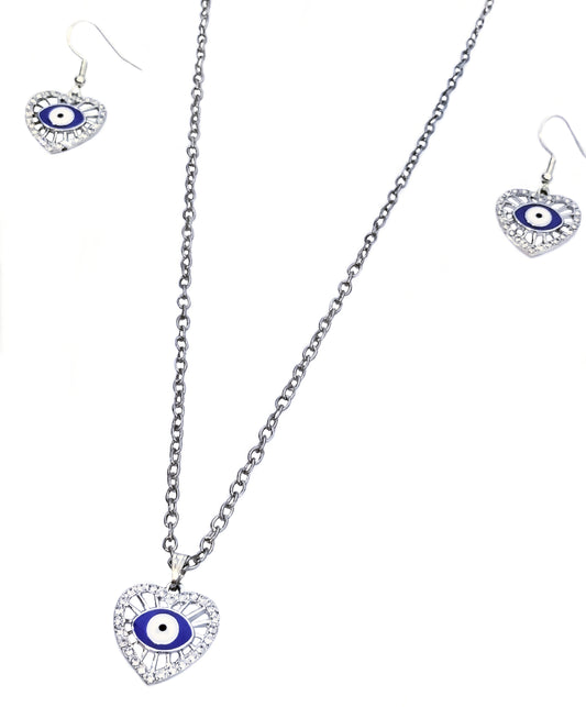 Protect Eye Heart Set Silver