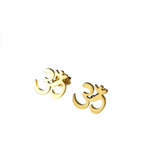 Ohm Hindoeïsme Ear Studs Gold