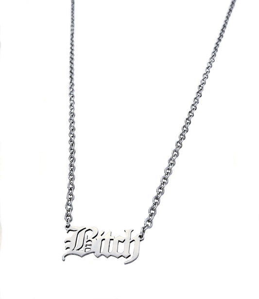 Bitch Necklace Silver
