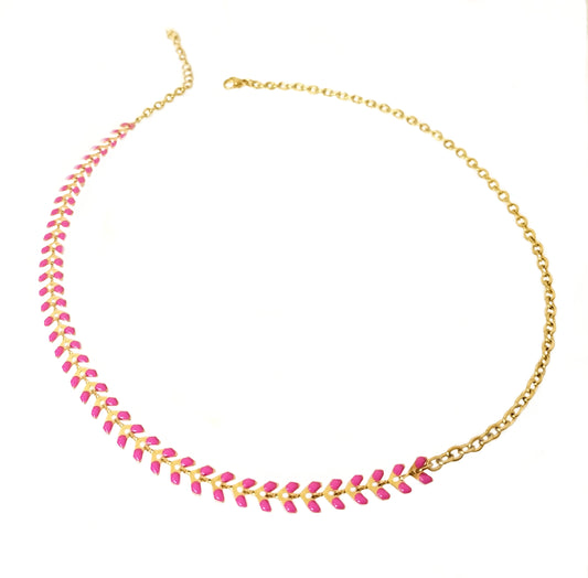 Pink Gold Necklace Stainless Steel