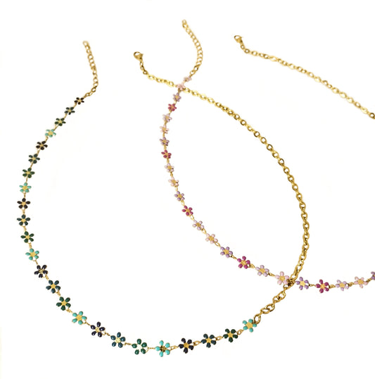 Flower Necklace Gold