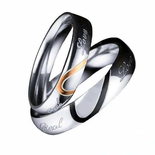 Real Love Couple Rings Silver