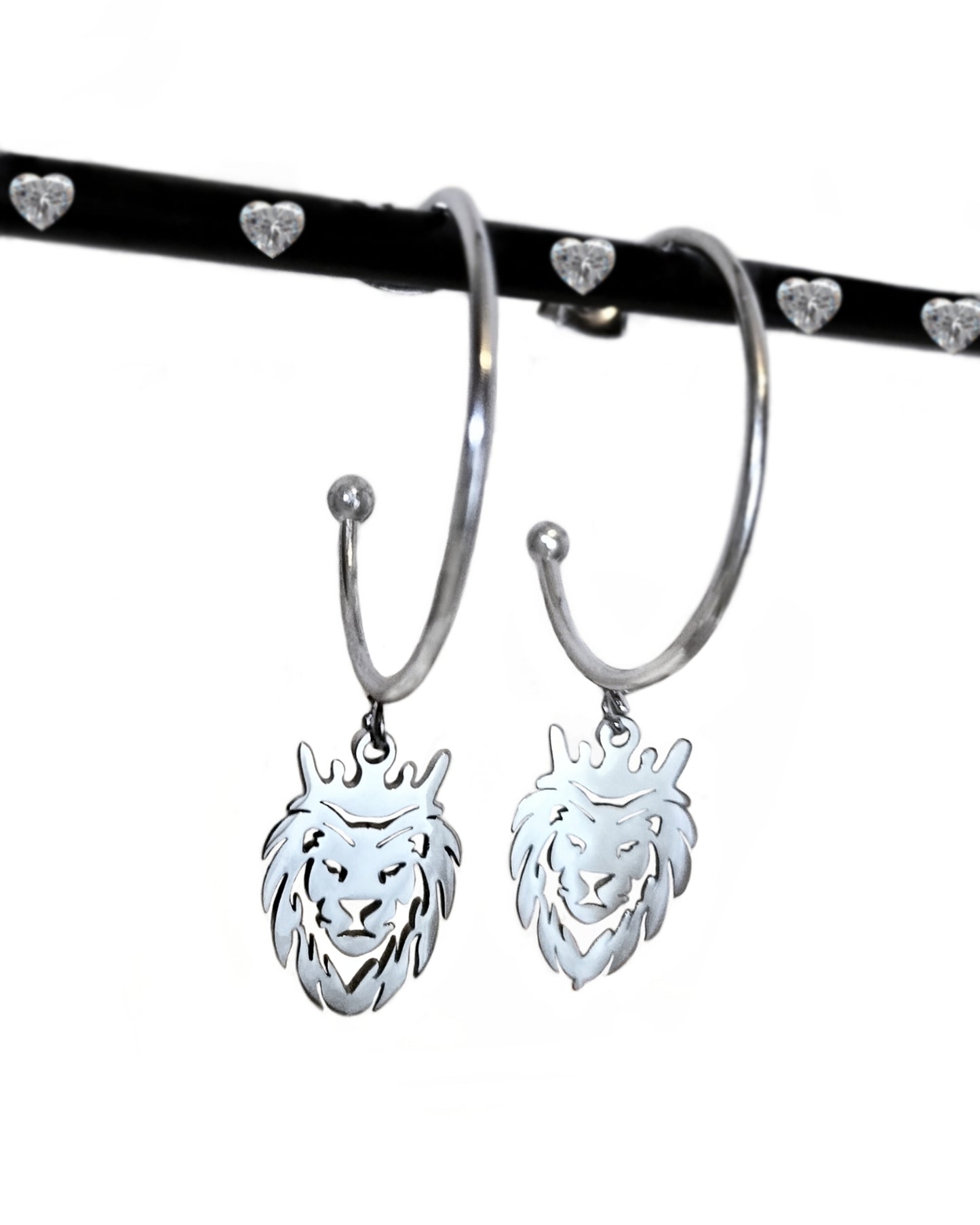 Lion Earrings Silver