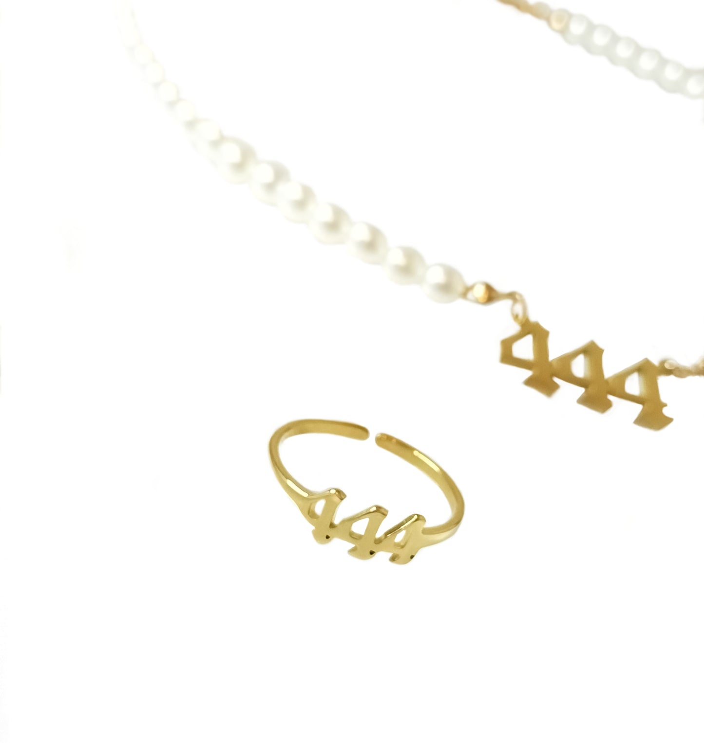 Angel Number 444 Ring Gold