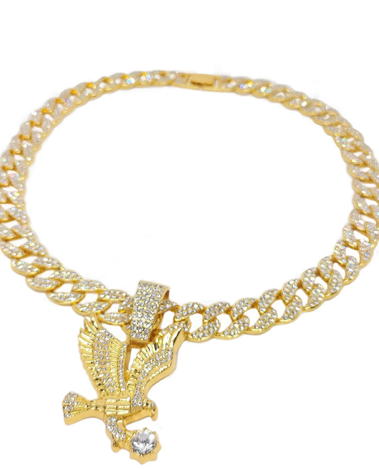 Eagle Strass Necklace Gold/Silver