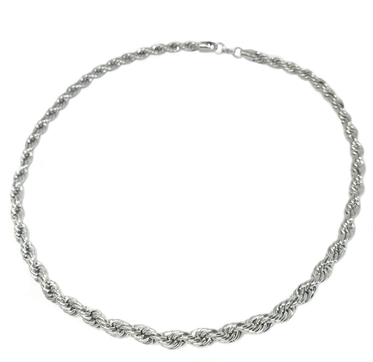 Rope Necklace Silver 7MM