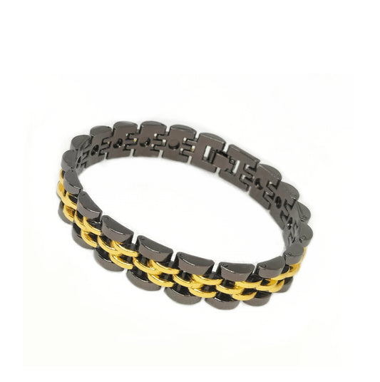 Presidente Gold and Black Duotone Bracelet Rolex Style Stainless Steel