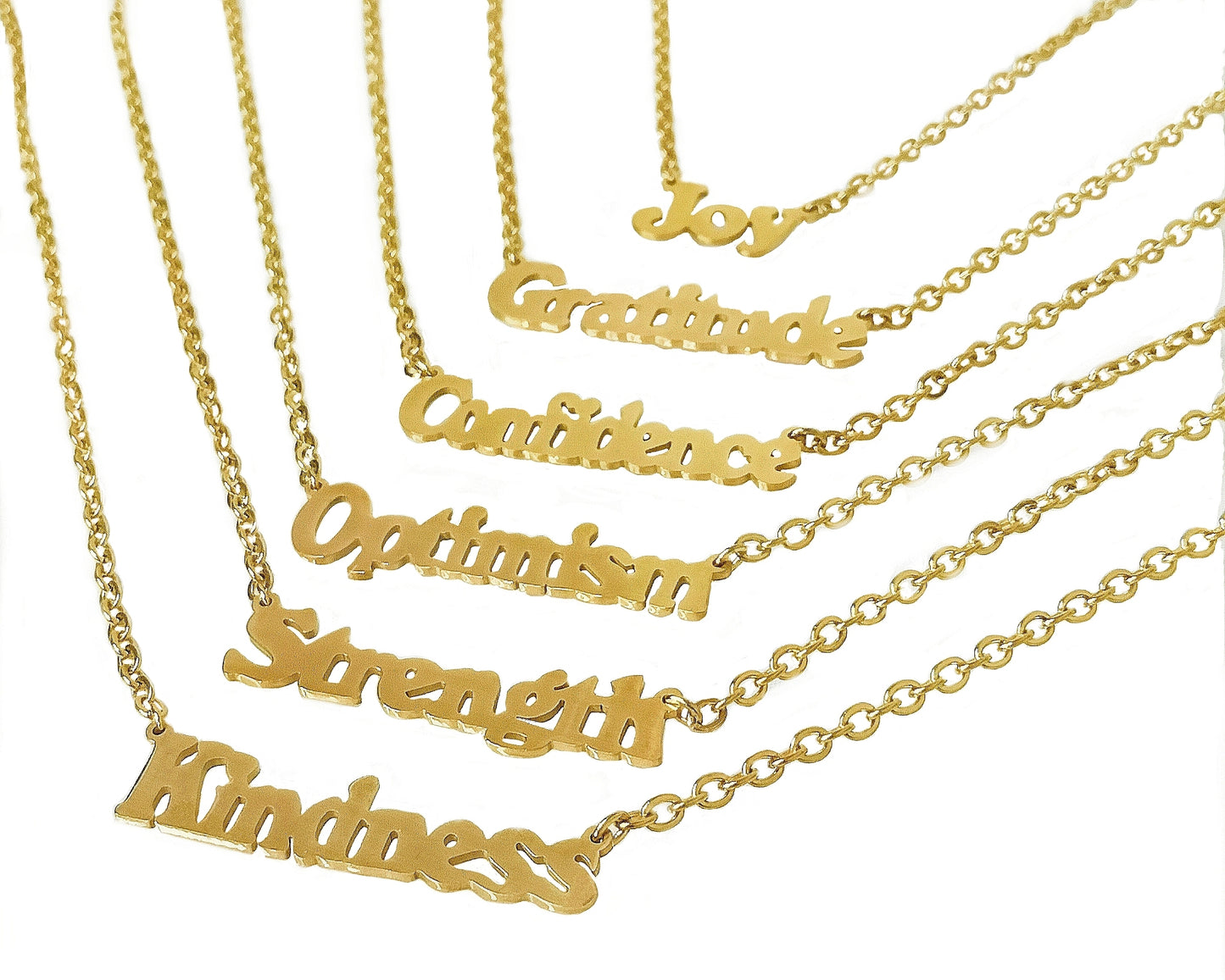 Word Necklace Gold