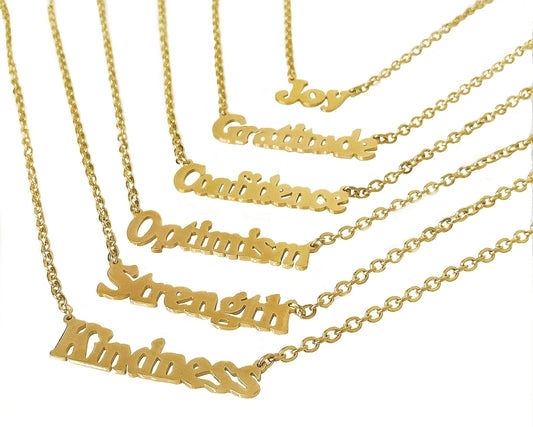 Word Necklace Gold