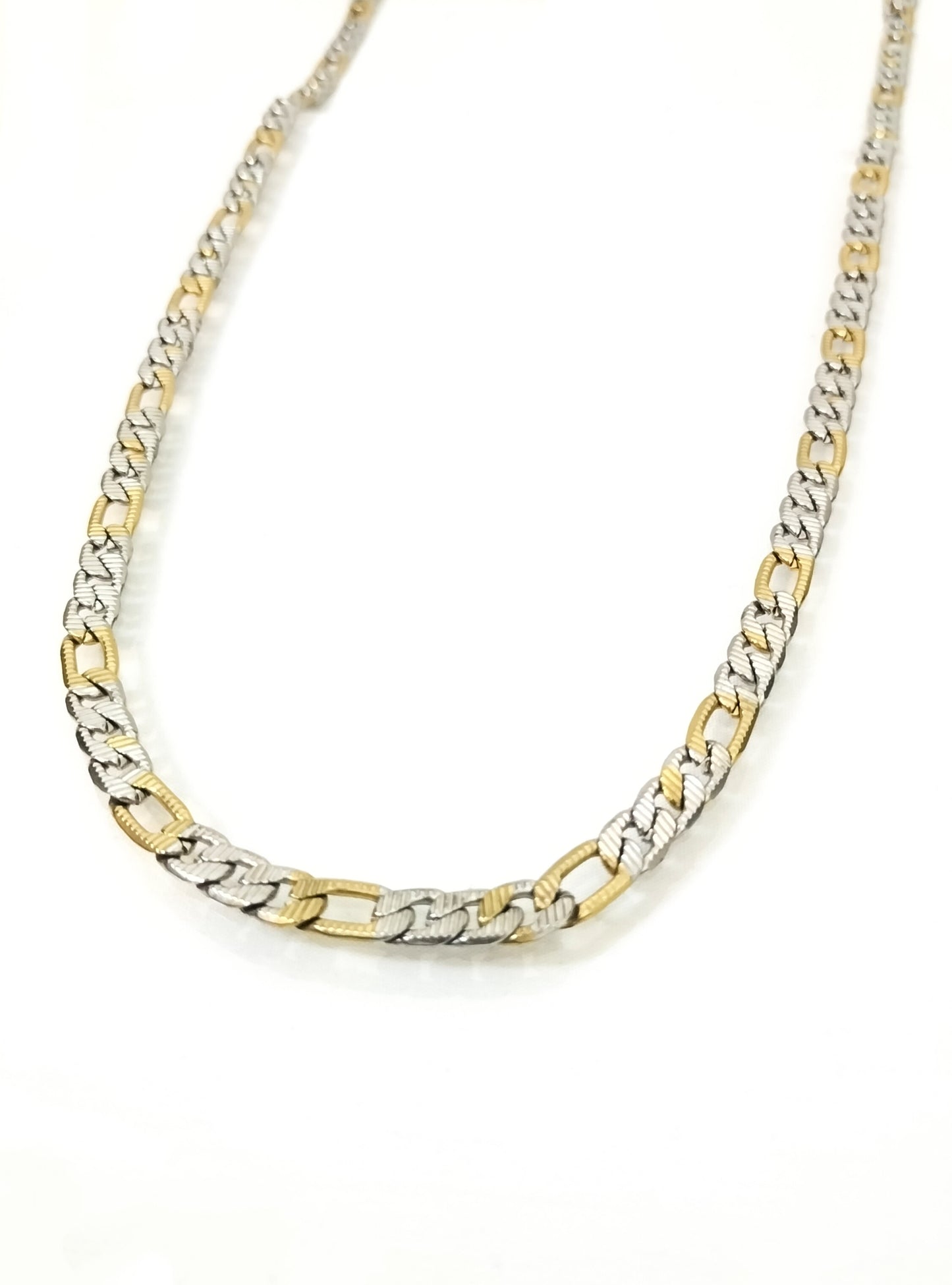 Cuban Gold & Silver Mix 18K Plated Duotone Necklace