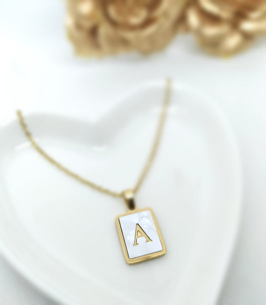 Initial A Letter Necklace 18K Goldplated Stainless Steel