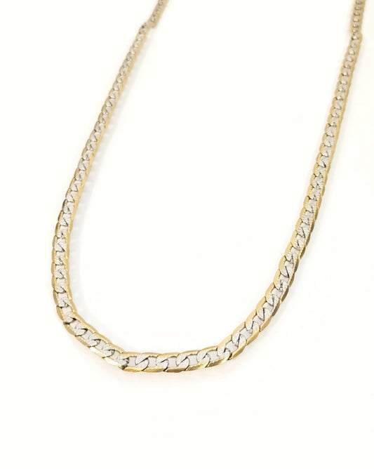Cuban Gold & Silver Duotone Necklace 18K Plated