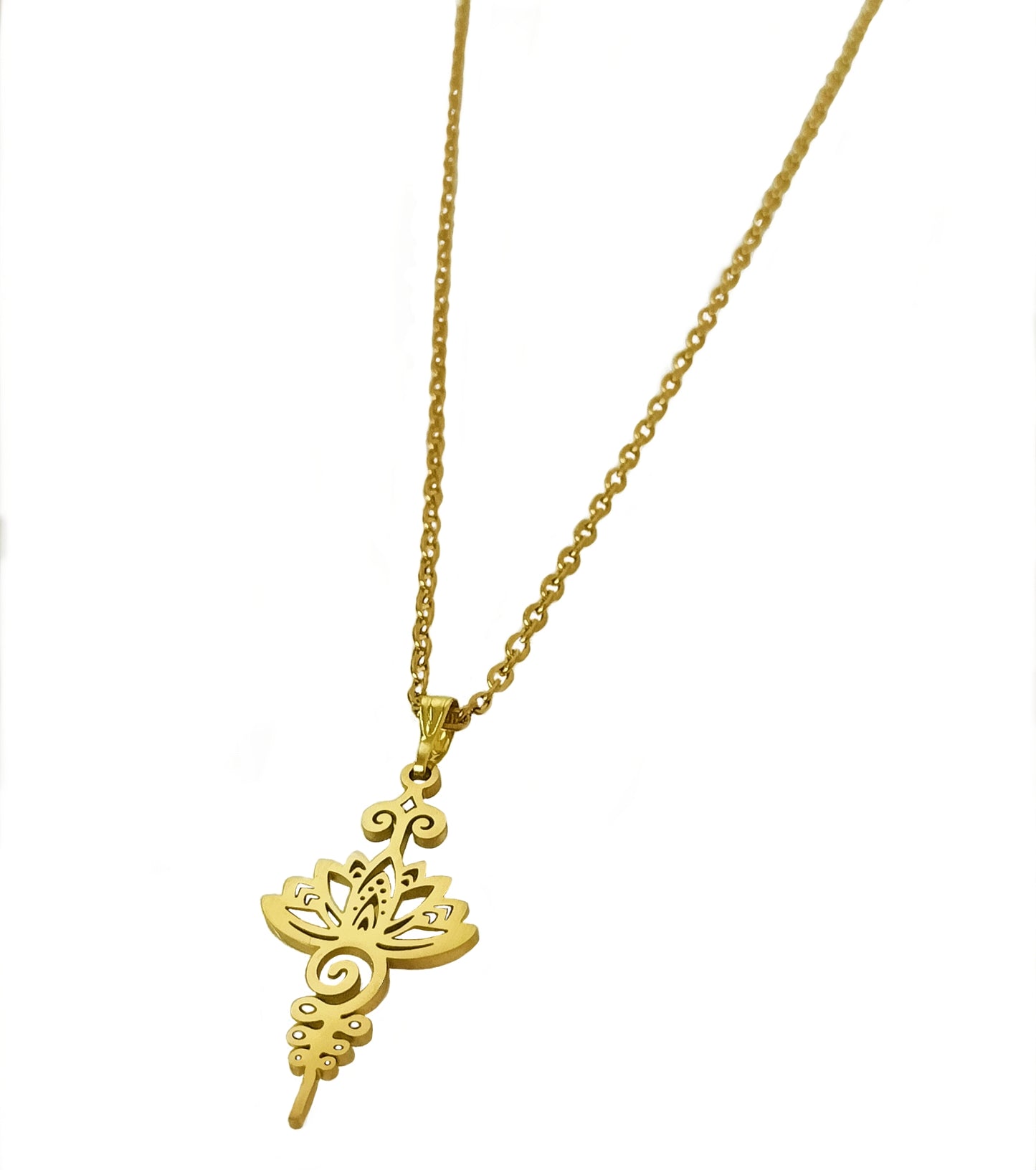 Lotus Flower Necklace Gold