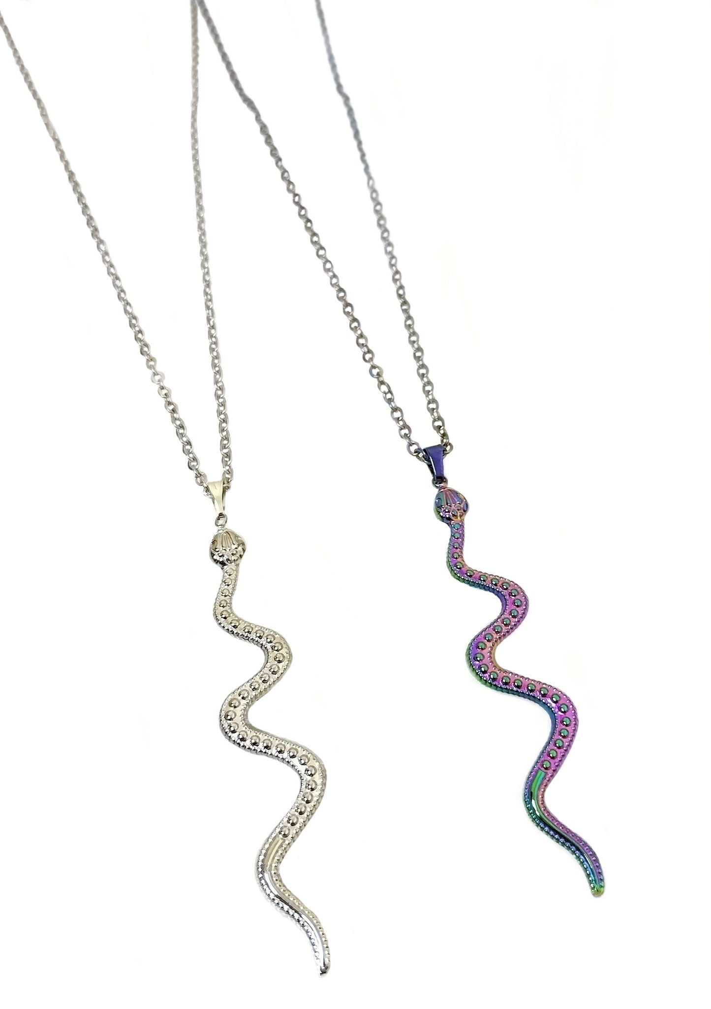 Long Snake Necklace Stainless Steel