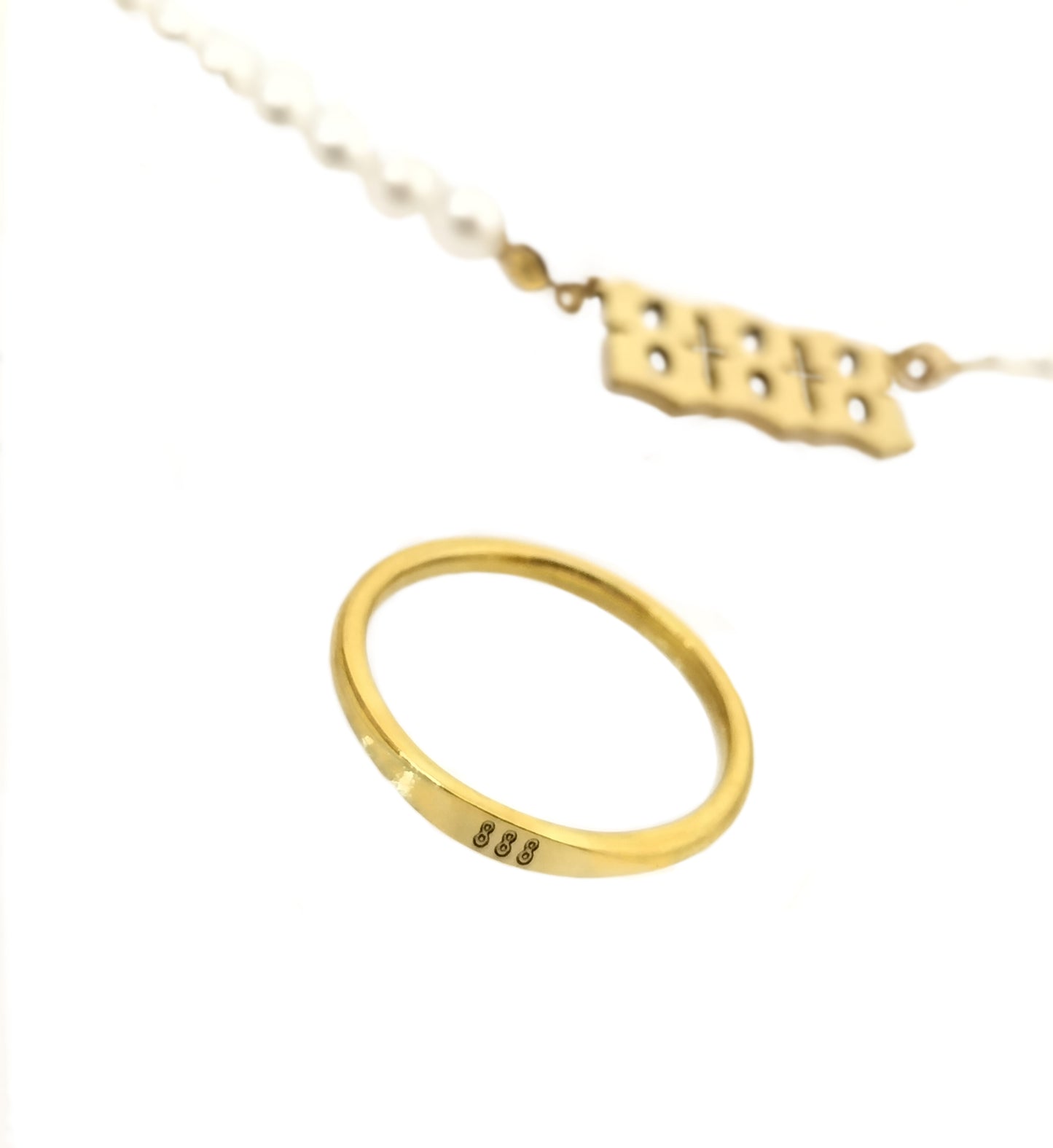 Angel Number 888 Ring Gold